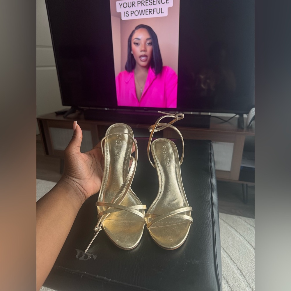 Steve Madden Gold Strappy Heels